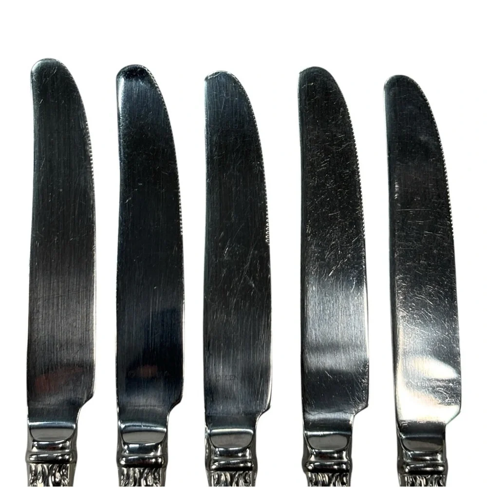 5 - Lenox Tudor Bead Augusta 18/10 Stainless Steel Flatware Dinner Knives
